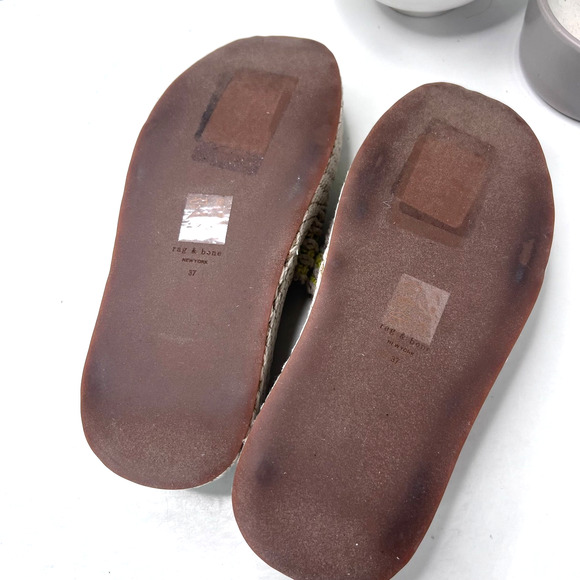 Rag & Bone Logan Platform Crochet Slide Sandal Chalk Yellow Natural Women 7/EU37 - Picture 8 of 9